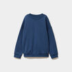 Sweat oversize manches longues col rond bleu fonc&eacute; gar&ccedil;on