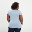 T-shirt col en V manches courtes coton bleu clair femme grande taille
