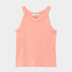 D&eacute;bardeur c&ocirc;tel&eacute; col rond coton orange corail fille