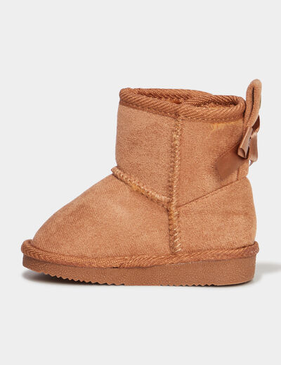Bottines avec noeuds Creeks camel bébé fille