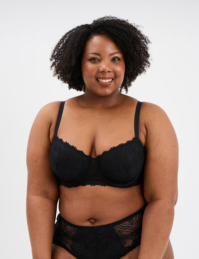 Soutien-gorge emboîtant dentelle noir femme grande taille