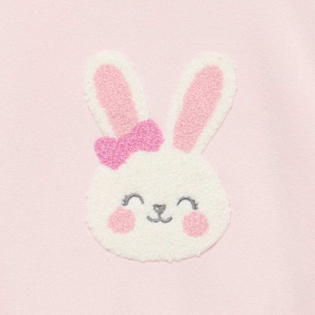 Sweat col rond manches longues rose clair b&eacute;b&eacute; fille