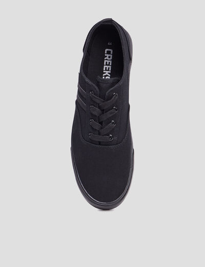 Tennis basses à lacets noir homme