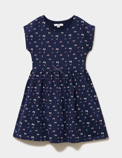 Robe droite sans manches bleu marine fille