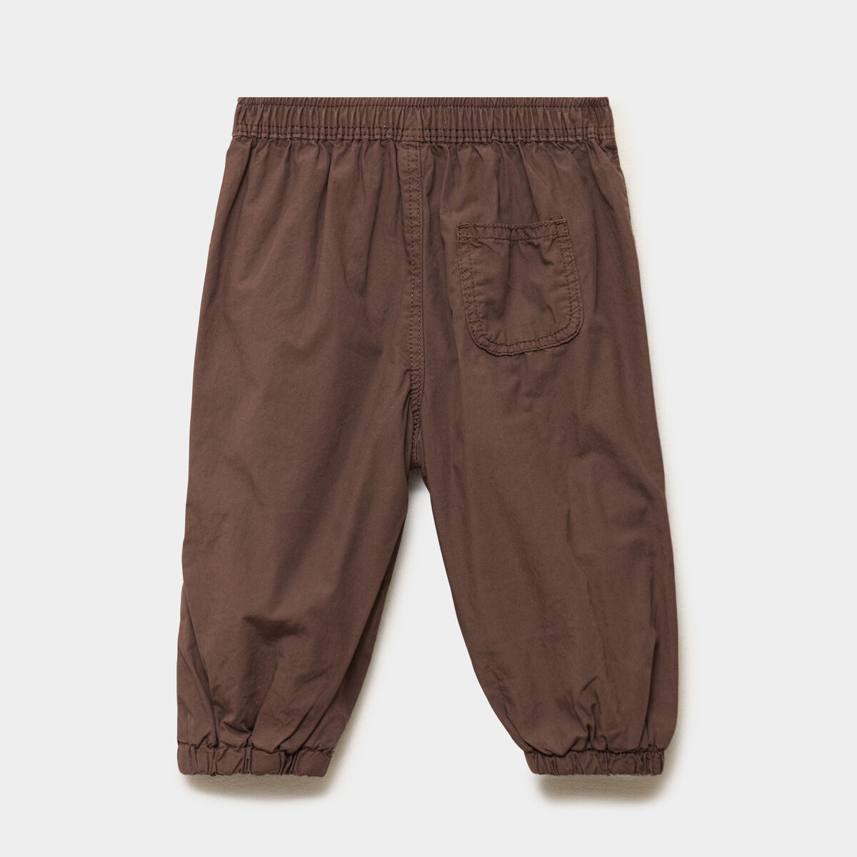 Pantalon jogger doubl&eacute; coton marron fonc&eacute; b&eacute;b&eacute; gar&ccedil;on