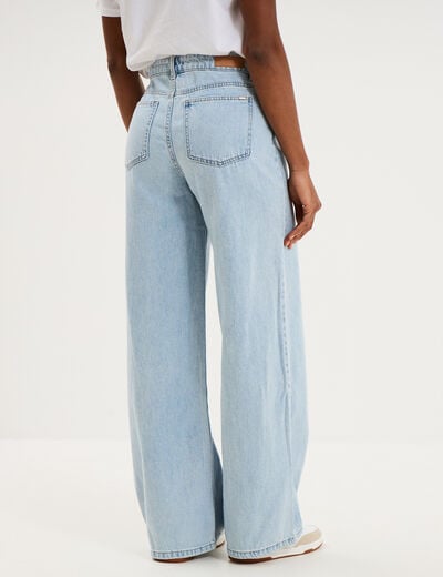 Jeans extra wide leg taille haute denim triple stone femme