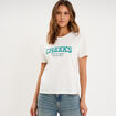 T-shirt col rond manches courtes blanc femme