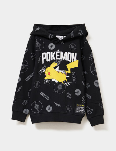 Sweat hoodie Pok&eacute;mon Pikachu noir gar&ccedil;on