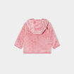 Gilet aspect velours à capuche vieux rose bébé fille