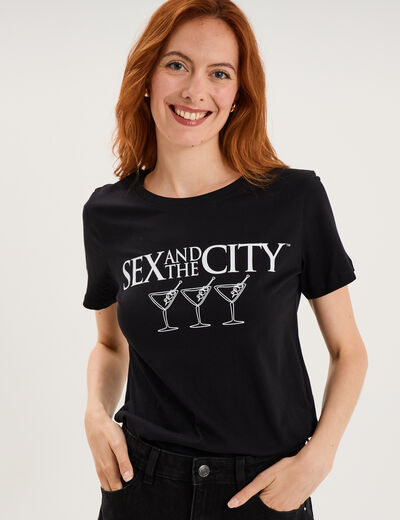 T-shirt coton Sex and the City noir femme