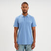 Polo piqu&eacute; coton manches courtes bleu homme