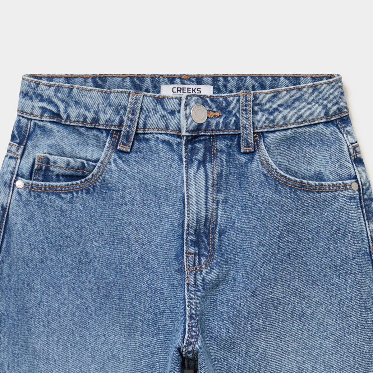 Jean barrel 5 poches coton denim double stone fille