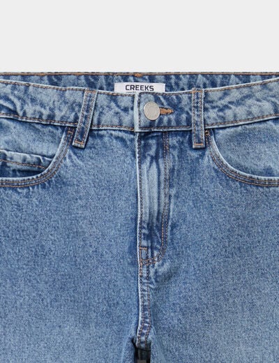 Jean barrel 5 poches coton denim double stone fille