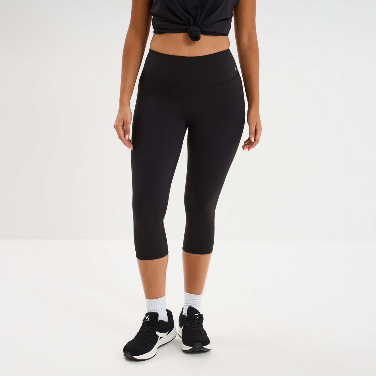 Legging corsaire de sport stretch noir femme