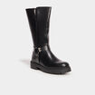 Bottes crantées avec boucles noir femme