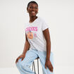 T-shirt manches courtes col rond coton blanc femme