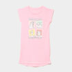Chemise de nuit manches courtes coton rose fluo fille