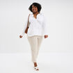 Chemise oversize lin mélangé blanc femme grande taille