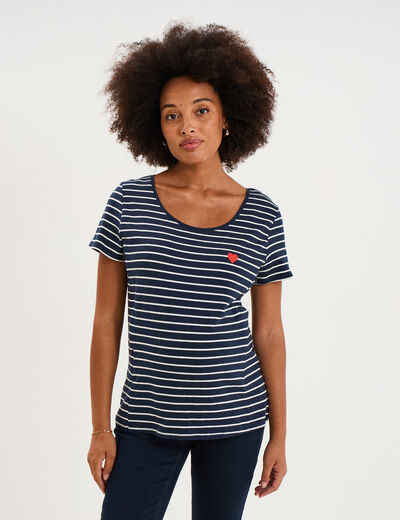 T-shirt allaitement manches courtes blanc femme maternit&eacute;