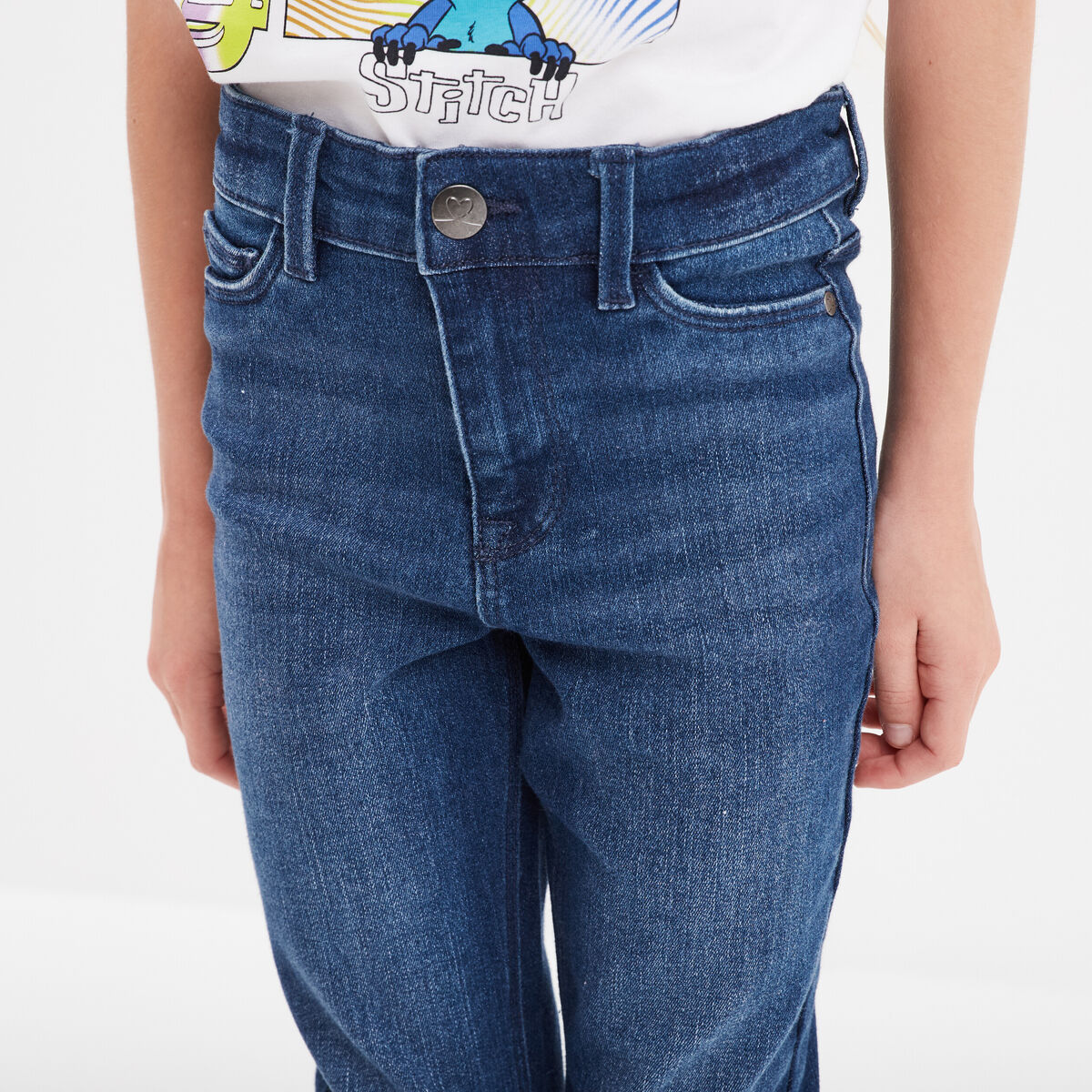 Jeans skinny 5 poches denim stone fille