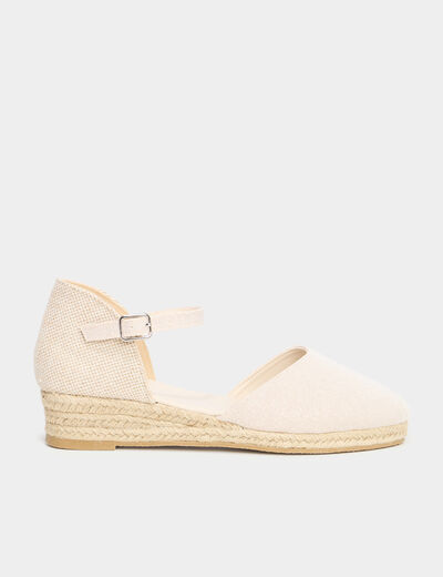 Espadrilles talons compensés blanc fille