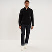 Sweat polaire col camionneur noir homme