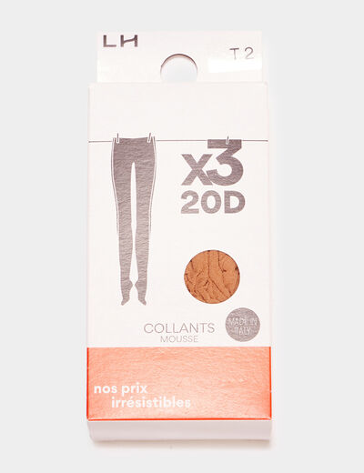 Lot 3 collants sable femme