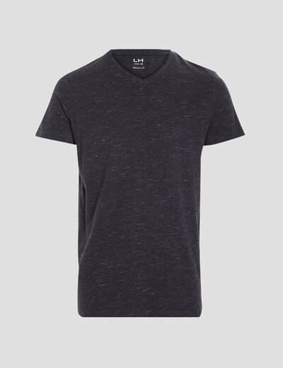 T-shirt manches courtes chiné gris foncé homme