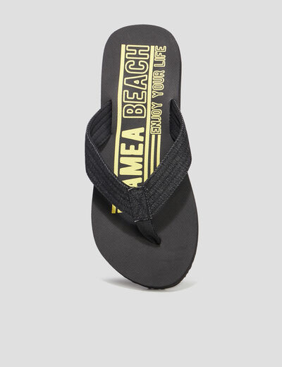 Tongs brides en jean jaune homme