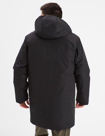 Parka déperlante doublée à capuche noir homme