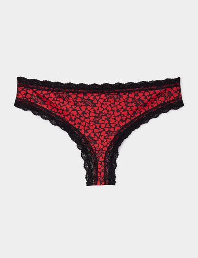 Lot de 2 tangas bords dentelle noir femme