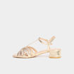 Sandales &agrave; talons jaune or femme