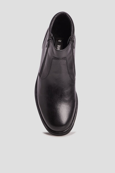 Bottines en cuir noir homme