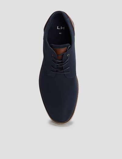 Derbies plates à lacets bleu marine homme