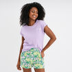 Ensemble pyjama short et t-shirt vert femme