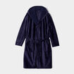 Peignoir velours fils métallisés bleu marine femme grande taille