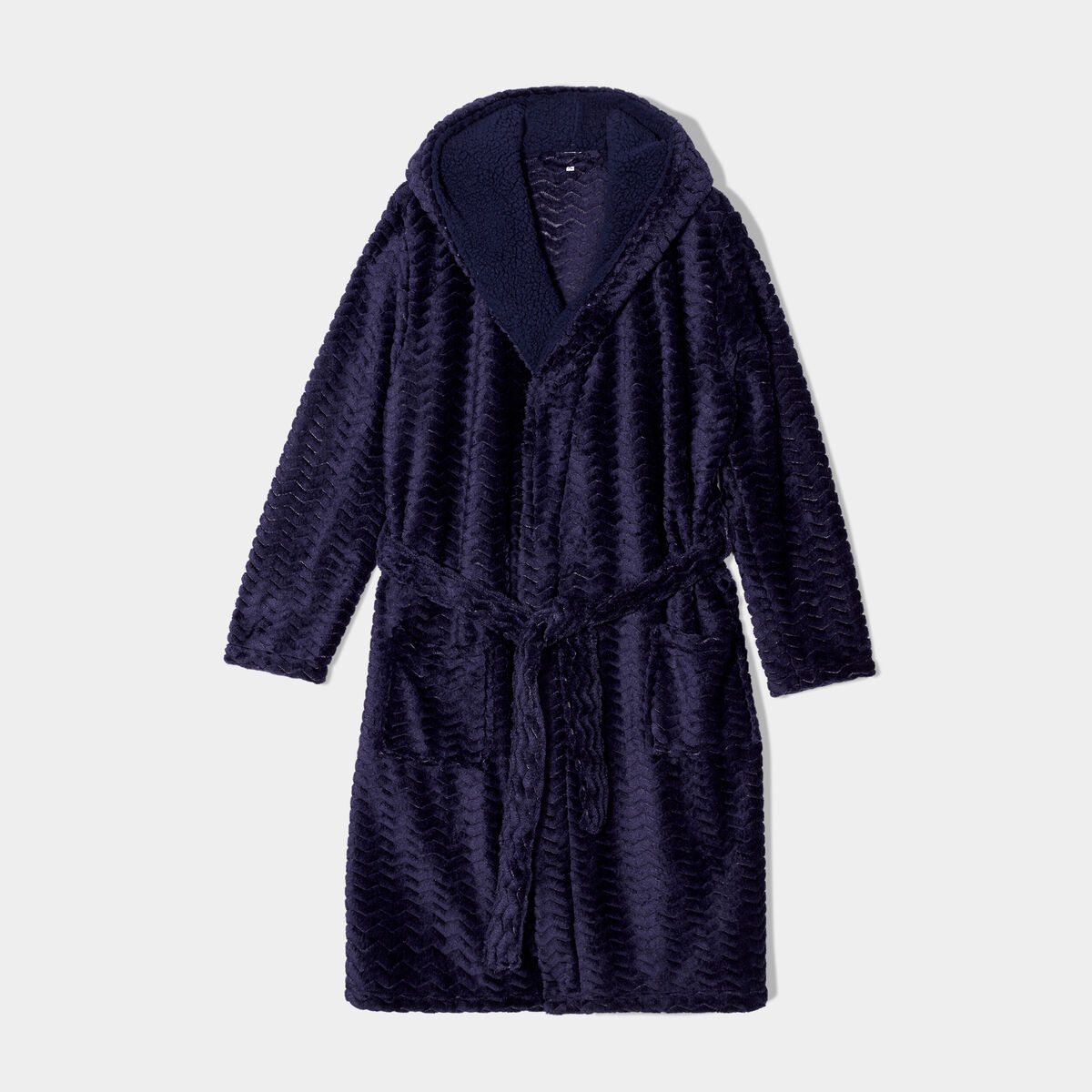 Peignoir velours fils métallisés bleu marine femme grande taille