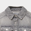 Robe chemise en jean courte coton denim gris fille