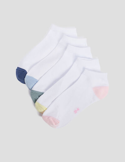Lot 5 paires chaussettes blanc femme
