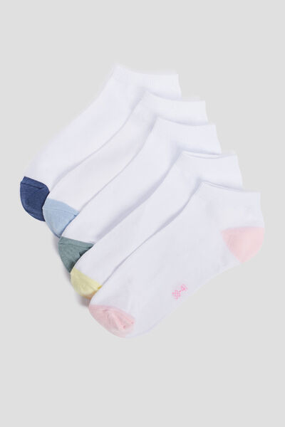 Lot 5 paires chaussettes blanc femme