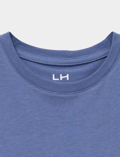 T-shirt en coton manches courtes bleu gar&ccedil;on