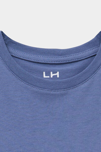 T-shirt en coton manches courtes bleu gar&ccedil;on
