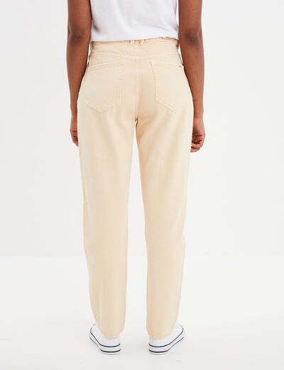 Jeans mom taille haute 7/8ème Creeks jaune clair femme