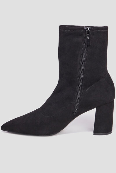 Bottines à talons bouts pointus noir femme