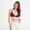 Soutien-gorge triangle coton à coque bleu marine femme