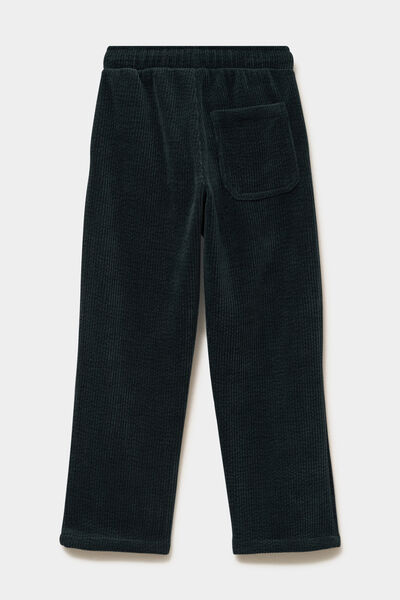 Pantalon relax effet velours c&ocirc;tel&eacute; vert fonc&eacute; gar&ccedil;on