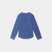 Chemise manches longues lin mélangé bleu marine garçon