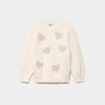 Pull duveteux manches longues blanc fille