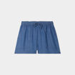 Short en jean fluide à coulisse denim double stone femme
