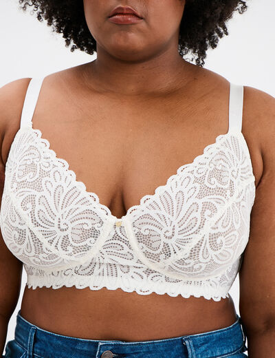 Soutien-gorge emboîtant dentelle blanc femme grande taille